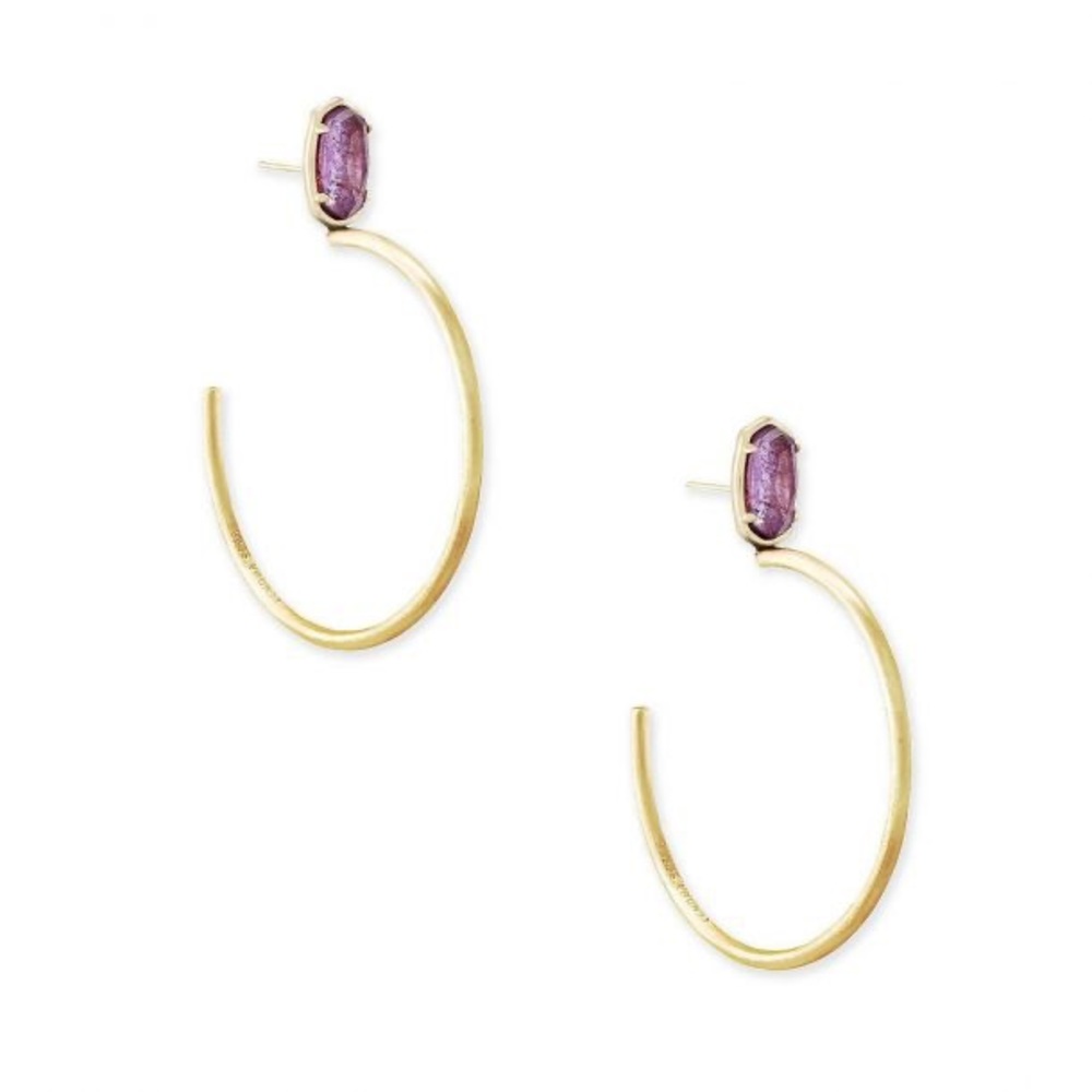 Kendra Scott Gold and Purple Hoop Earrings